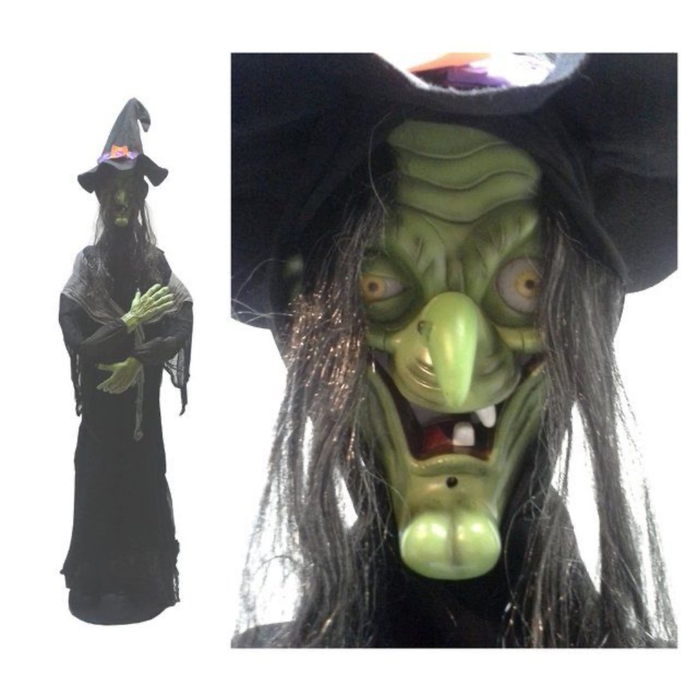 Vintage Spooky Halloween Witch Door Greeter Figure 5 Feet sTall